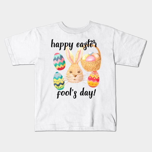 Easter Bunny April Fool's Kids T-Shirt by vanillaguy